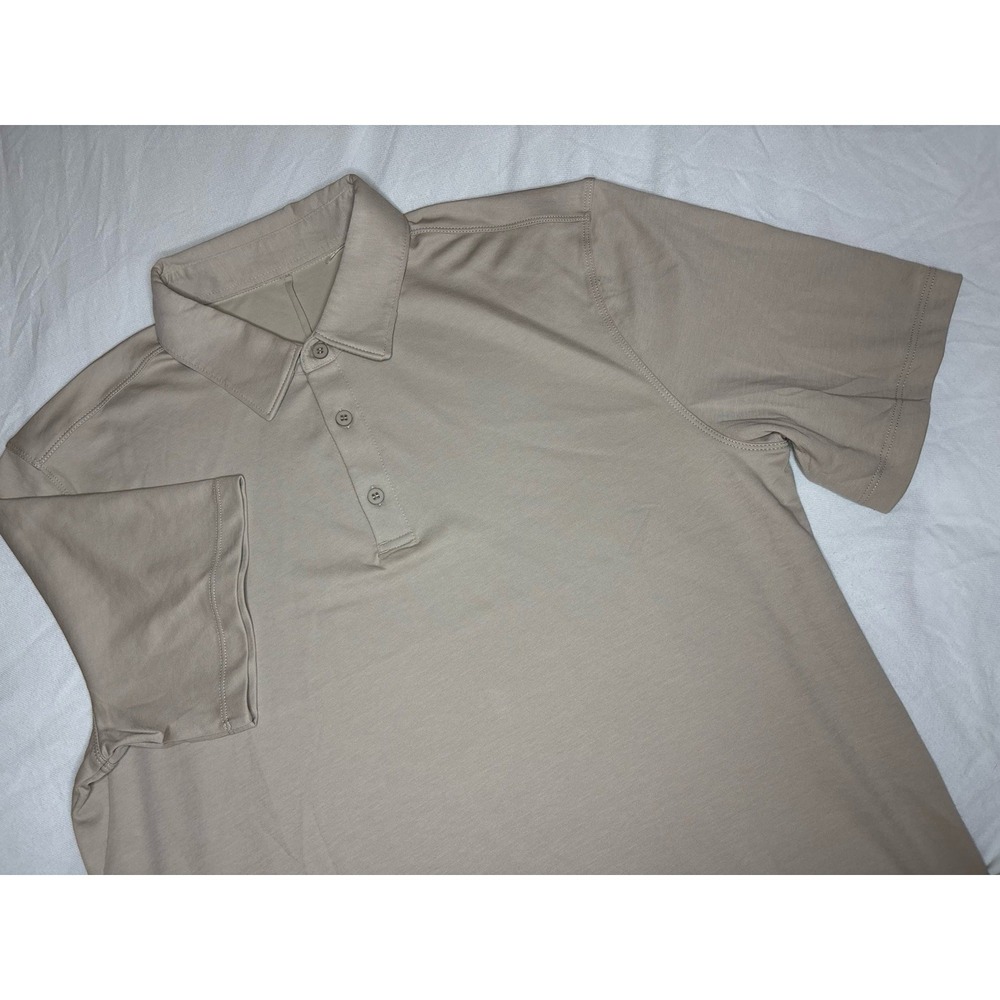 Jack Archer Men's Jetsetter Short Sleeve Polo Shirt  XL Cotton & Nylon Beige NEW